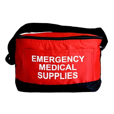 Aek Insulated Medical Bag, 10" L, 6.5" W, Red/Black EN9386